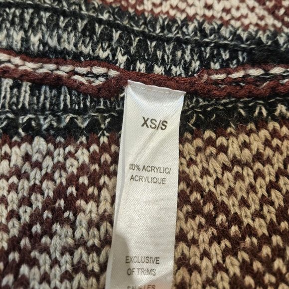 Open Front Long Knit Cardigan in Burgundy - Picture 10 of 15